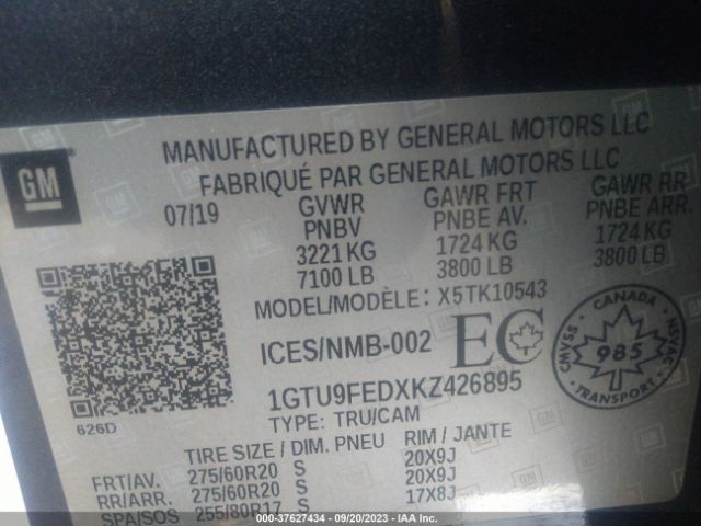 1GTU9FEDXKZ426895 GMC Sierra 1500 Denali
