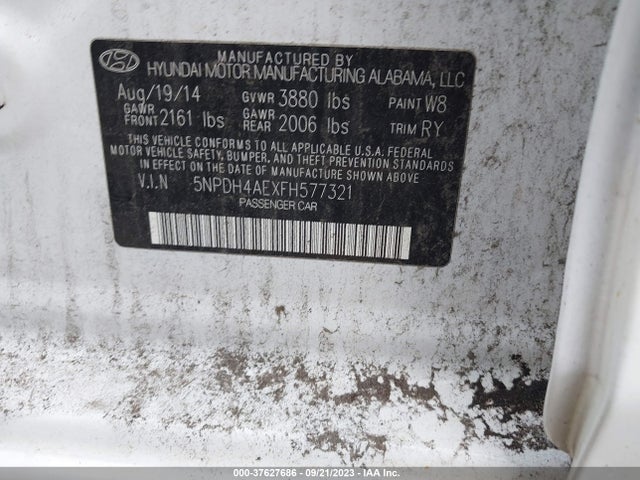 Hyundai ELANTRA SE 2015 5NPDH4AEXFH577321 Image 9