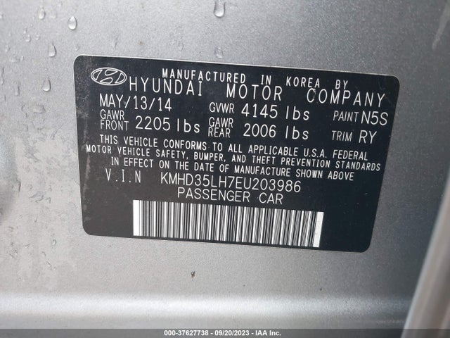 2014 HYUNDAI ELANTRA GT VIN: KMHD35LH7EU203986