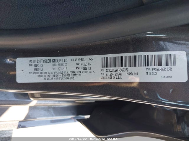 2015 CHRYSLER 200 C VIN: 1C3CCCEG0FN567370