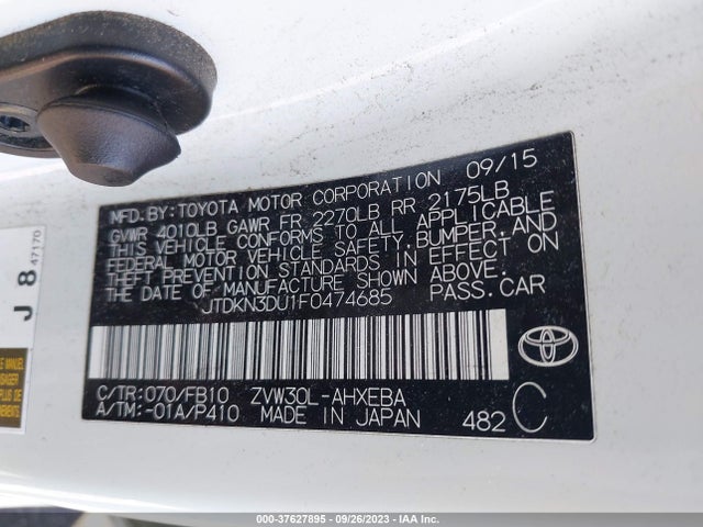 Toyota Prius Four 2015 JTDKN3DU1F0474685 Image 15