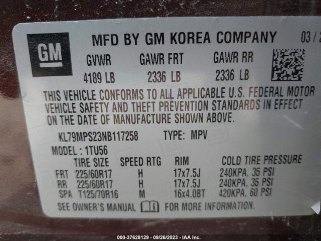 Chevrolet Trailblazer Lt 2022 KL79MPS23NB117258 Image 9