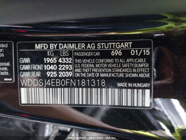 WDDSJ4EB0FN181318 Mercedes-Benz Cla-class Cla 250