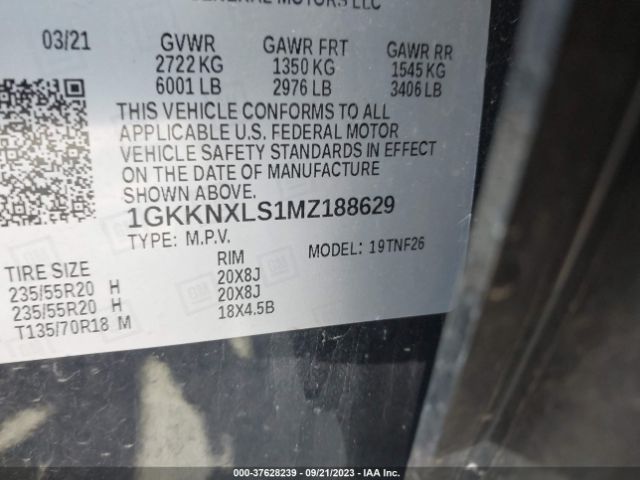 1GKKNXLS1MZ188629 GMC Acadia Denali