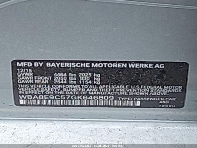 WBA8E9C57GK646809 BMW 3 Series 328i