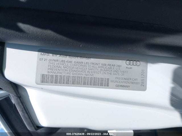 2022 AUDI R8 WUACEAFX2N7900201 Photo 8
