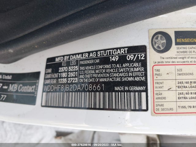 2013 MERCEDES-BENZ E-CLASS E 350 VIN: WDDHF8JB2DA708661