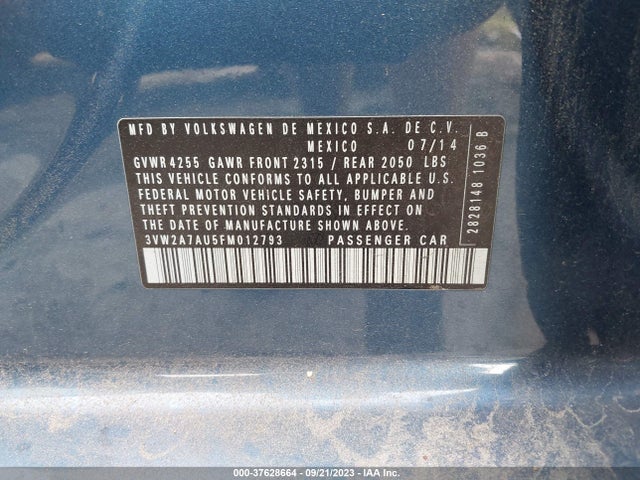 3VW2A7AU5FM012793 Volkswagen Golf Tdi Sel