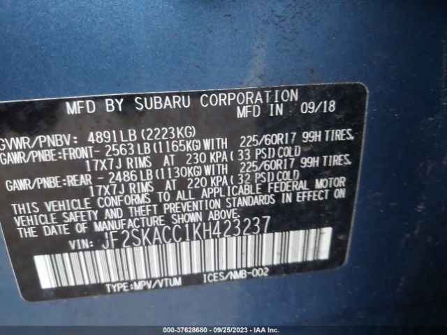 JF2SKACC1KH423237 Subaru Forester
