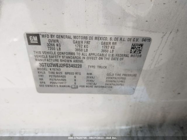 3GTU2WEJ2FG349228 GMC Sierra 1500 Denali