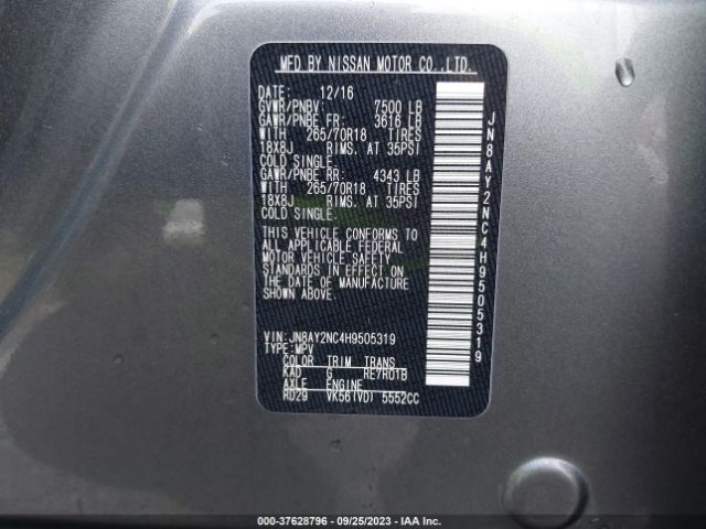 JN8AY2NC4H9505319 Nissan ARMADA SV