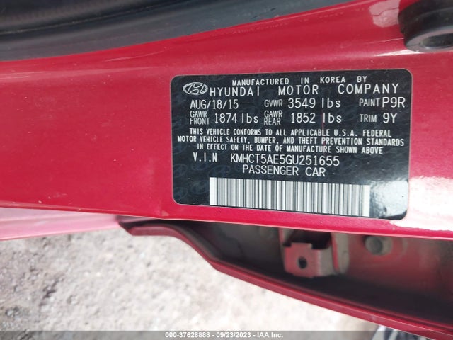Hyundai ACCENT SE 2016 KMHCT5AE5GU251655 Image 9