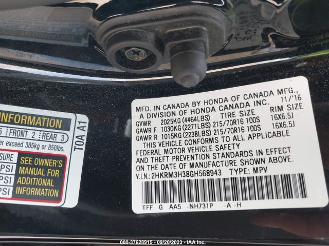 Honda CR-V LX 2016 2HKRM3H38GH568943 Image 9