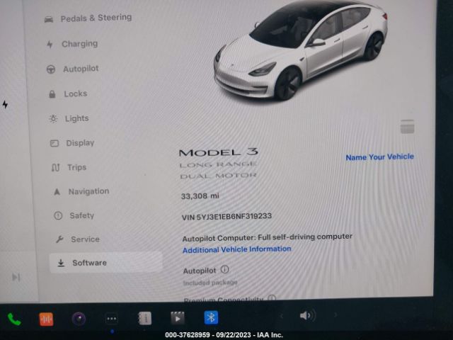 5YJ3E1EB6NF319233 Tesla Model 3 Long Range