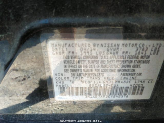 3N1AB7AP3EY242378 Nissan SENTRA SV