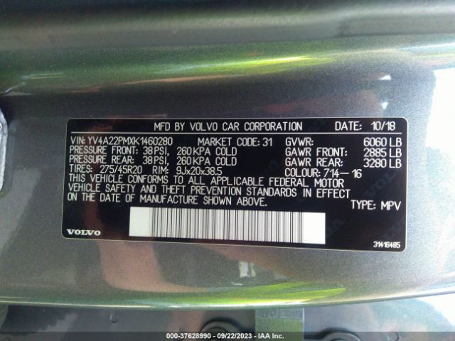 2019 VOLVO XC90 YV4A22PMXK1460280 Photo 8