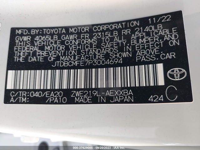 Toyota Corolla Hybrid 2023 JTDBCMFE7P3004694 Image 14