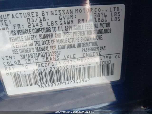 3N1AB7AP9JY313867 Nissan SENTRA S