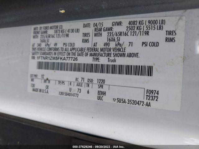 1FTNR1ZM5FKA77726 Ford Transit-250