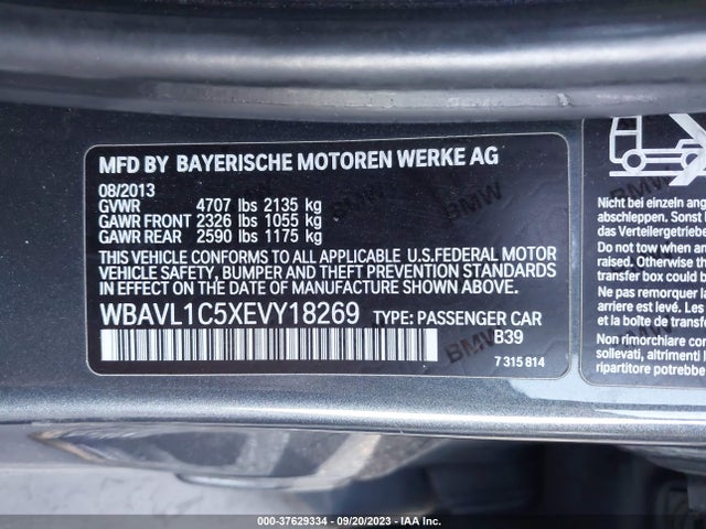 BMW X1 Xdrive28i 2014 WBAVL1C5XEVY18269 Image 9