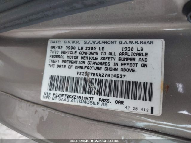 2002 SAAB 9-3 YS3DF78KX27014537 Photo 8