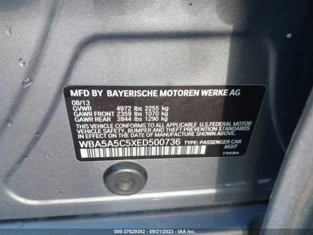 2014 BMW 528I WBA5A5C5XED500736 Photo 8