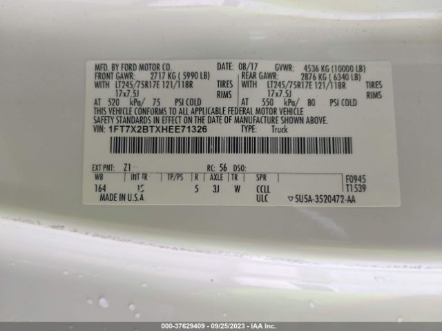 1FT7X2BTXHEE71326 Ford Super Duty F-250 Srw Xlt/lariat/xl
