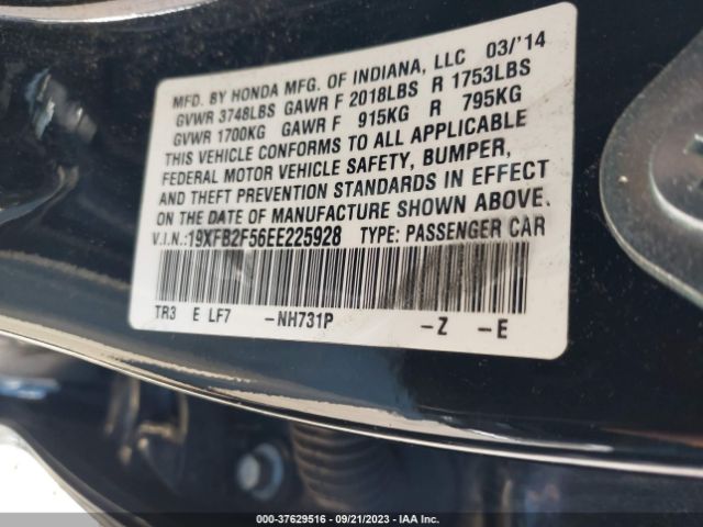 19XFB2F56EE225928 Honda Civic Sedan Lx
