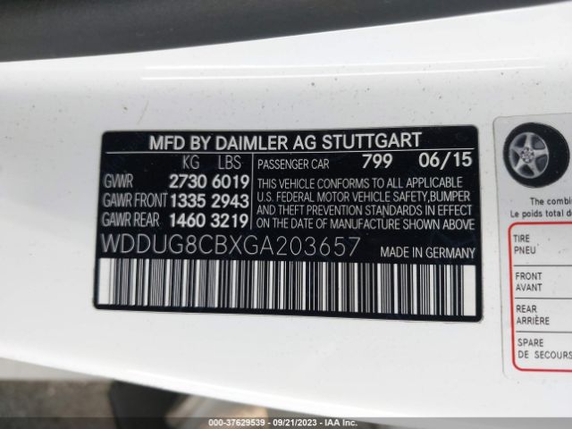 WDDUG8CBXGA203657 Mercedes-Benz S-class S 550