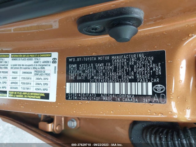 2010 TOYOTA MATRIX S VIN: 2T1LE4EE0AC013350