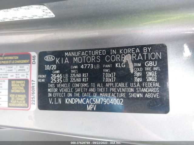 KNDPMCAC5M7904002 KIA Sportage Lx