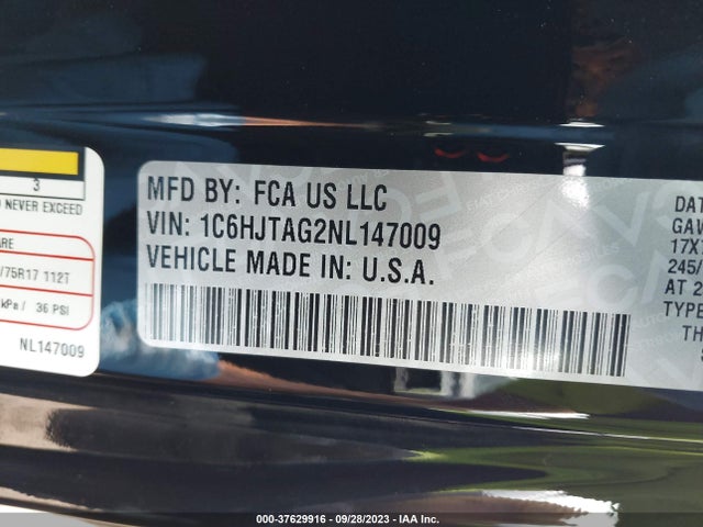 1C6HJTAG2NL147009 Jeep Gladiator Sport S