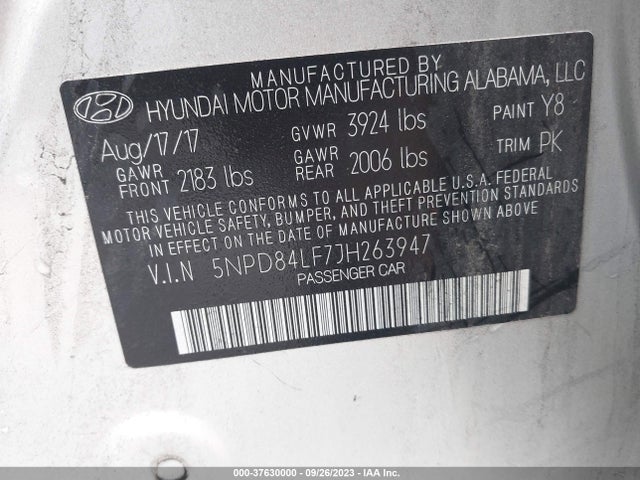 Hyundai Elantra Value Edition 2018 5NPD84LF7JH263947 Image 9