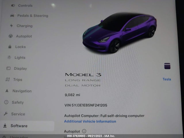 2022 Tesla 3, VIN: 5YJ3E1EB5NF241205