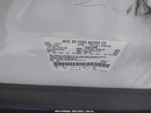 1FM5K8AR5FGB32419 Ford UTILITY POLICE