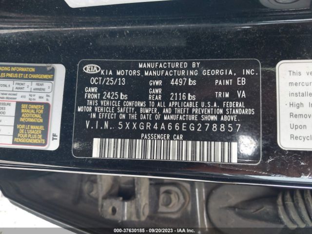 5XXGR4A66EG278857 KIA Optima Sxl Turbo