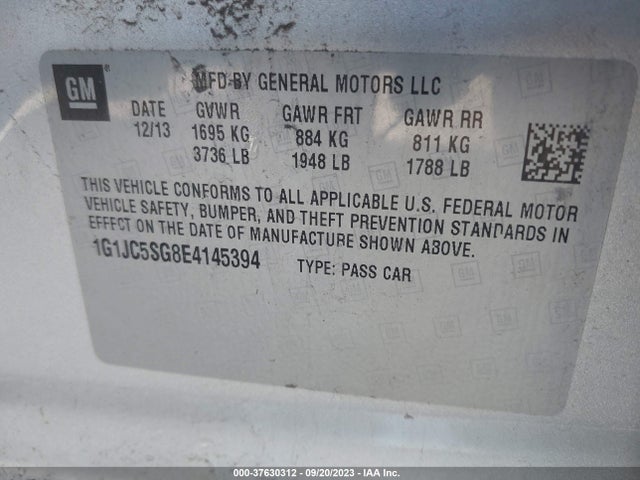Chevrolet SONIC LT 2014 1G1JC5SG8E4145394 Image 9