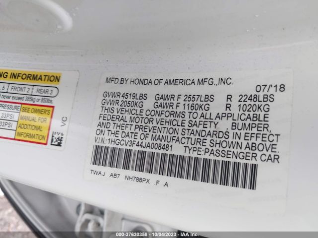 1HGCV3F44JA008481 Honda Accord Hybrid Ex