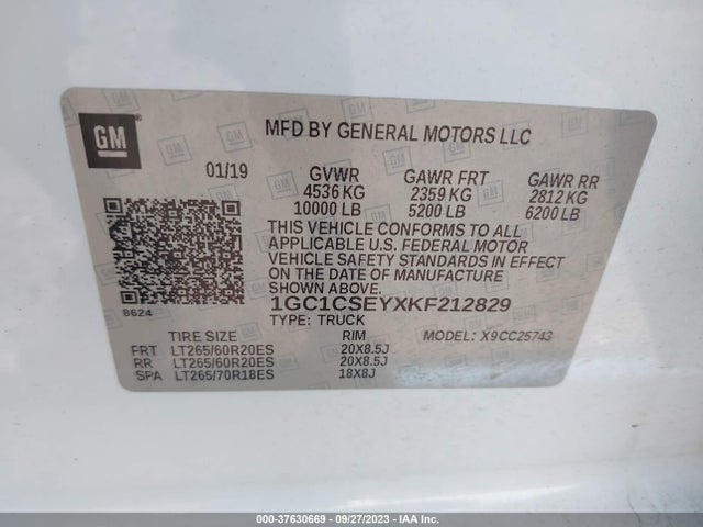 Chevrolet Silverado 2500hd Lt 2019 1GC1CSEYXKF212829 Image 9