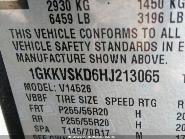 1GKKVSKD6HJ213065 GMC Acadia Limited Limited