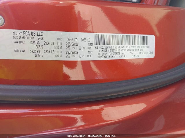 2C4RC1EG1JR275376 Chrysler Pacifica Touring L Plus