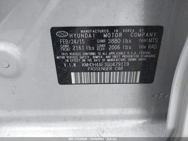 Hyundai ELANTRA SE 2016 KMHDH4AE3GU479119 Image 9