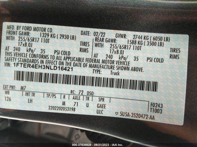 1FTER4EH3NLD16421 Ford Ranger Xl/xlt/lariat