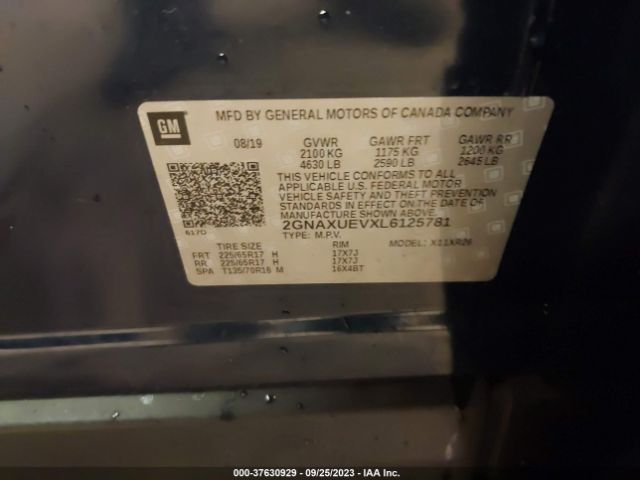 2020 CHEVROLET EQUINOX 2GNAXUEVXL6125781 Photo 8