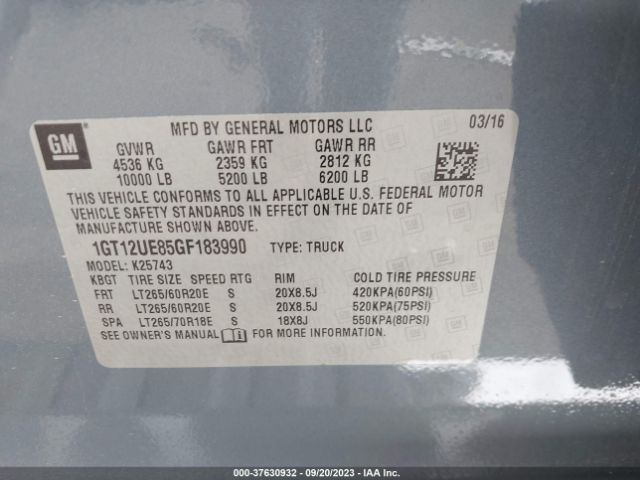 1GT12UE85GF183990 GMC Sierra 2500hd Denali