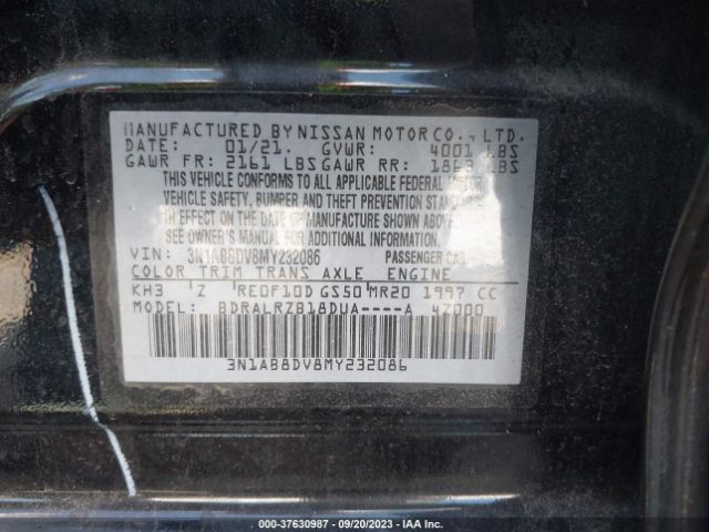 3N1AB8DV8MY232086 Nissan SENTRA SR