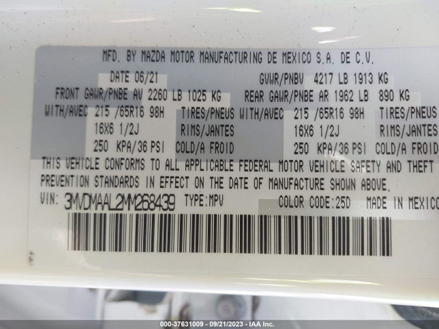 2021 MAZDA CX-30 2.5 S VIN: 3MVDMAAL2MM268439