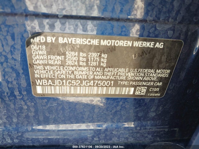 BMW 540d Xdrive 2018 WBAJD1C52JG475001 Image 9