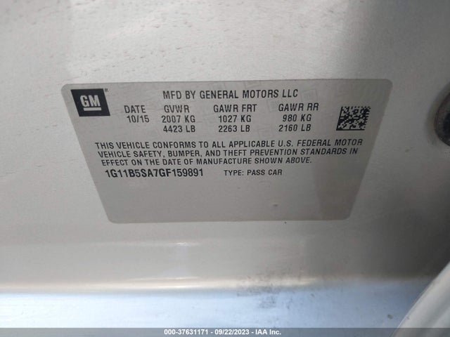 Chevrolet Malibu Limited Ls 2016 1G11B5SA7GF159891 Image 9