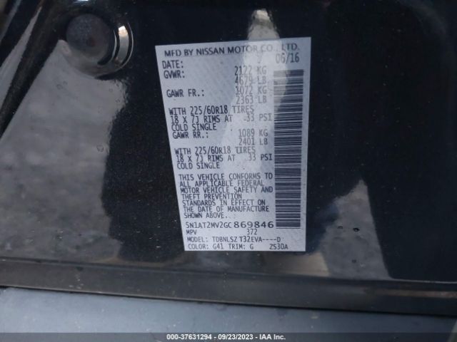 5N1AT2MV2GC869846 Nissan Rogue Sl